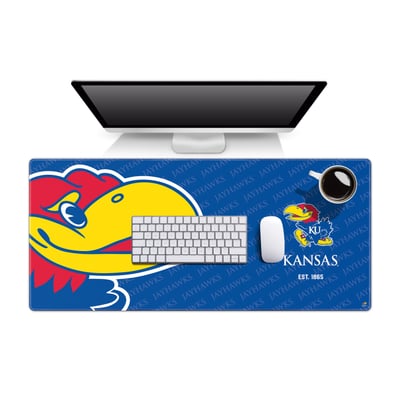Kansas Jayhawks Fanpoint 15.7" x 35.4" Logo Series Desk Pad
