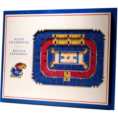 Kansas Jayhawks Fanpoint 17'' x 13'' 5-Layer StadiumView 3D Wall Art