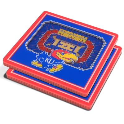Kansas Jayhawks Fanpoint 3D StadiumView Coasters