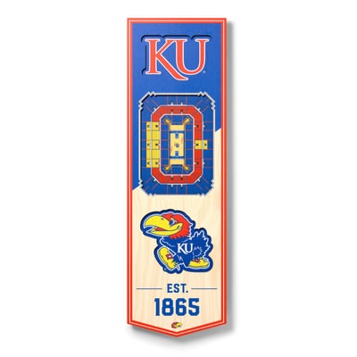 Kansas Jayhawks Fanpoint 6'' x 19'' 3D StadiumView Banner