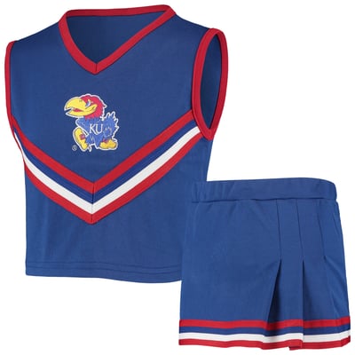  Kansas Jayhawks Little King Girls Youth Two-Piece Cheer Set - Royal