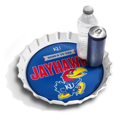 Kansas Jayhawks IDNA 13" Bottle Cap Serving Tray
