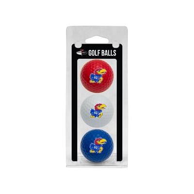 Kansas Jayhawks 3-Pack Multi-Colored Team Golf Ball Set
