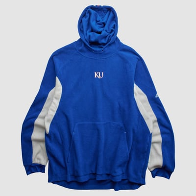 Kansas Jayhawks Adidas 2000s Hooded Pullover Sweatshirt - Blue - L by Fanatics Real Vintage