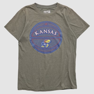 Kansas Jayhawks Adidas 2010s T-shirt - Dark Heather Gray - S by Fanatics Real Vintage