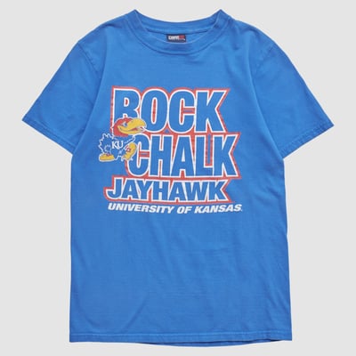 Kansas Jayhawks Campus One 2000s T-shirt - Blue - XS by Fanatics Real Vintage