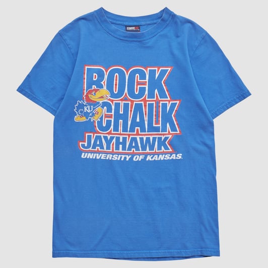 Kansas Jayhawks Campus One 2000s T-shirt - Blue - XS by Fanatics Real Vintage