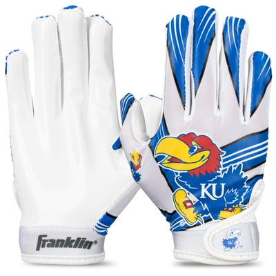 Kansas Jayhawks Franklin Sports  Youth Football Gloves 
