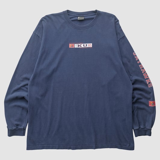 Kansas Jayhawks Gear For Sports 2000s Long Sleeve T-shirt - Navy - XL by Fanatics Real Vintage
