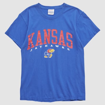 Kansas Jayhawks Hanes 2000s T-shirt - Blue - XS by Fanatics Real Vintage