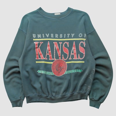 Kansas Jayhawks Hanes 90s Pullover Sweatshirt - Black - S by Fanatics Real Vintage