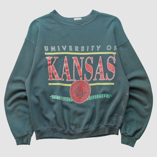 Kansas Jayhawks Hanes 90s Pullover Sweatshirt - Black - S by Fanatics Real Vintage