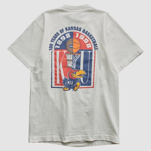 Kansas Jayhawks Hawks Wear Merchandise 1998 T-shirt - White - S by Fanatics Real Vintage