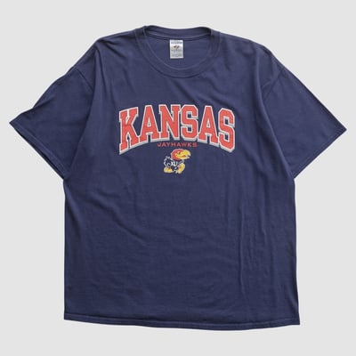 Kansas Jayhawks Jerzees 2000s T-shirt - Navy - L by Fanatics Real Vintage