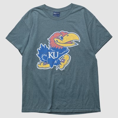 Kansas Jayhawks MV Sport 2000s T-shirt - Dark Heather Gray - M by Fanatics Real Vintage