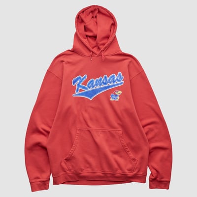 Kansas Jayhawks NCAA 2010s Hooded Pullover Sweatshirt - Red - XS by Fanatics Real Vintage