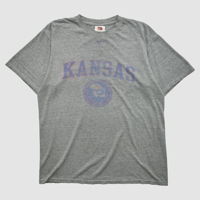 Kansas Jayhawks Nike 2000s T-shirt - Heather Gray - M by Fanatics Real Vintage