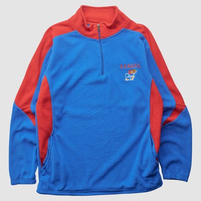 Kansas Jayhawks Pro Edge 2000s 1/4 Zip Sweatshirt - Blue - XS by Fanatics Real Vintage