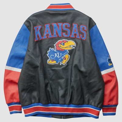 Kansas Jayhawks Pro Edge 2000s Full Zip Jacket - Black - L by Fanatics Real Vintage