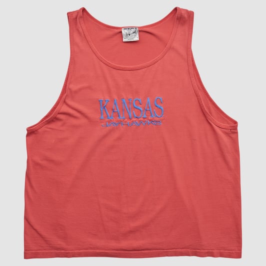 Kansas Jayhawks Wolf 90s Tank - Red - 2XL by Fanatics Real Vintage