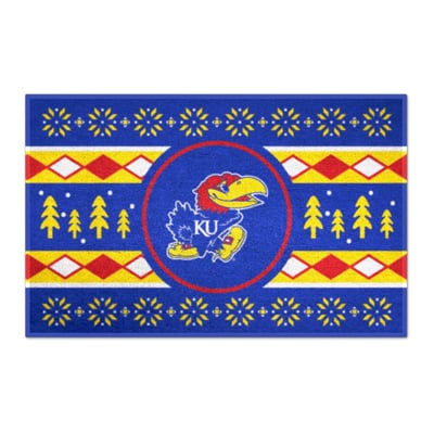 Kansas Jayhawks Logo Brands 19" x 30" Holiday Sweater Starter Mat