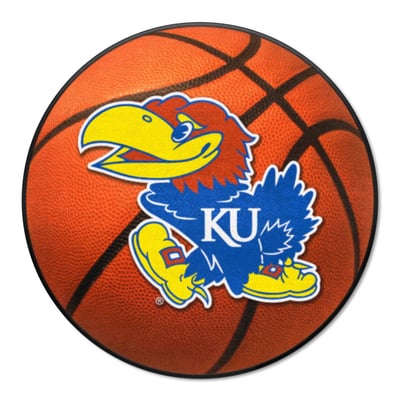 Kansas Jayhawks Logo Brands 27" Diameter Basketball Mat