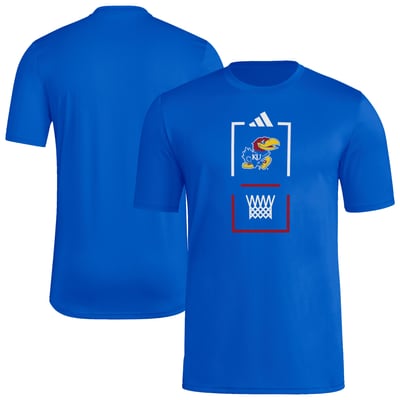  Kansas Jayhawks adidas On-Court Pregame T-Shirt - Royal