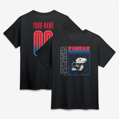 Kansas Jayhawks  Home Field Pop Personalized Any Name & Number T-Shirt - Black
