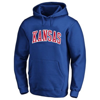  Kansas Jayhawks Champion Arch Over Tackle Twill Hoodie - Royal