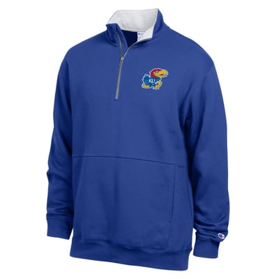  Kansas Jayhawks Champion Fleece Quarter-Zip Pullover - Royal