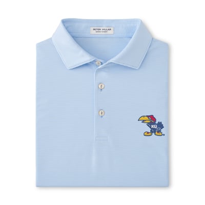  Kansas Jayhawks Peter Millar Jubilee Performance Jersey Polo - Light Blue