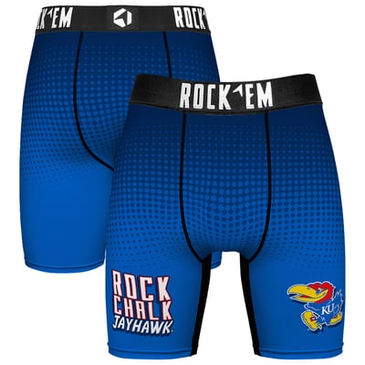  Kansas Jayhawks Rock Em Slogan Boxer Briefs - Royal
