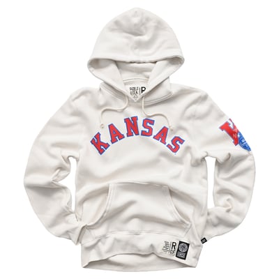 Roots of Fight x Kansas Jayhawks x Wilt Chamberlin Tri-Blend Hoodie - White