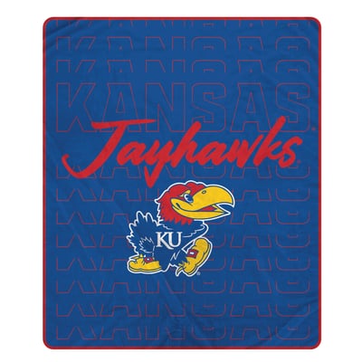 Kansas Jayhawks Pegasus Echo Script Fade 50" x 60" Ultra Soft Throw Blanket