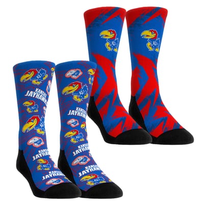  Kansas Jayhawks Rock Em Unisex Game Day Two-Pack Crew Socks Set - Blue