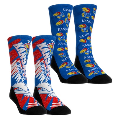 Kansas Jayhawks Rock Em Unisex Two-Piece Team Blast Crew Socks Set