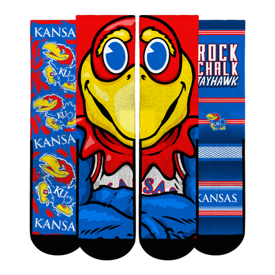  Kansas Jayhawks Rock Em Unisex Fan Favorite Three-Pack Crew Sock Set - Royal