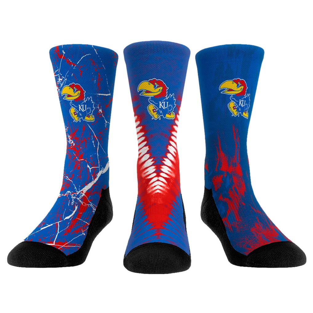 Kansas Jayhawks Rock Em Socks Unisex Three-Pack Crew Socks Set