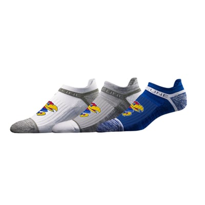  Kansas Jayhawks Strideline Unisex Premium Low 3-Pack Ankle Socks Set