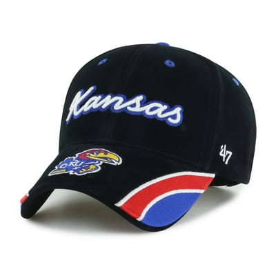 Kansas Jayhawks '47 Women's Velvet Denim Script MVP Adjustable Hat - Black