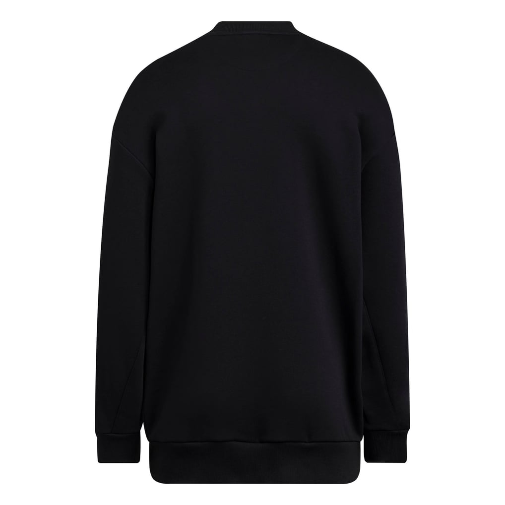 Kansas Jayhawks adidas Women's Oversized Crewneck Pullover - Black