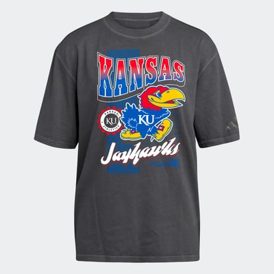 Kansas Jayhawks adidas Women's Premium Fashion T-Shirt - Charcoal