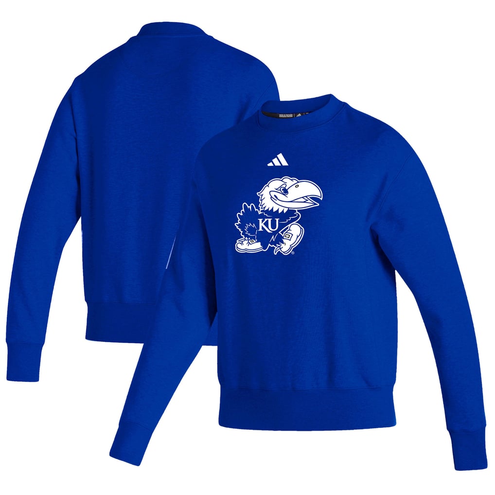 Kansas Jayhawks adidas Women's Sideline Premium Retro Crew Pullover - Royal