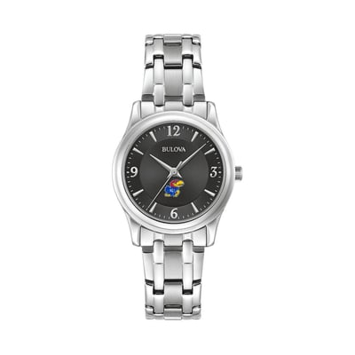 Kansas Jayhawks Bulova Women's Corporate Collection Stainless Steel Watch - Black