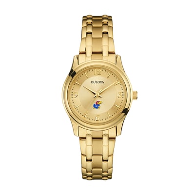 Kansas Jayhawks Bulova Women's Gold-Tone Watch