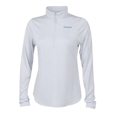  Kansas Jayhawks Columbia Women's Fairway Breeze Quarter-Zip Pullover - White