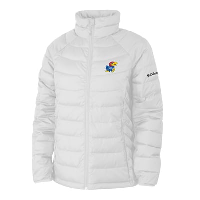  Kansas Jayhawks Columbia Women's Powder Lite II Omni-Heat Raglan Full-Zip Jacket - White