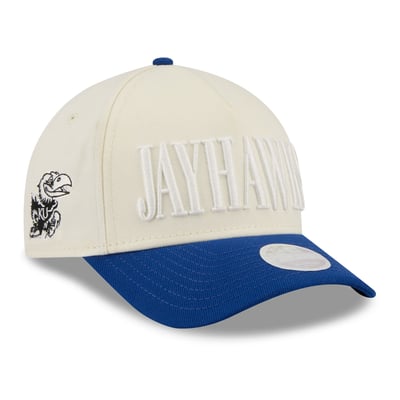 Kansas Jayhawks New Era Women's Tonal A-Frame 9FORTY Adjustable Hat - White/Royal
