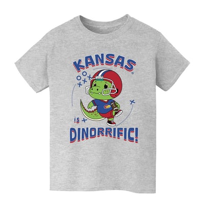 Kansas Jayhawks Vive La Fete Youth Dinorrific T-Shirt - Gray