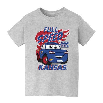  Kansas Jayhawks Vive La Fete Youth Full Speed T-Shirt - Gray